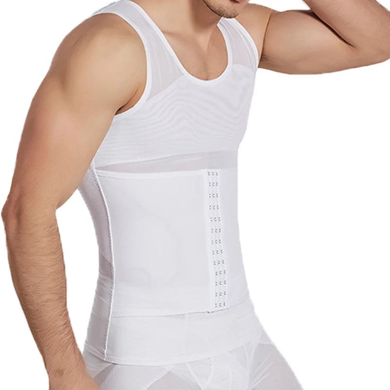 Mens Body Shaper Compression Vest Abdomen Shapewear Tummy Slimming Sheath Gynecomastia Shapers Corset Waist Trainer Fajas Tops